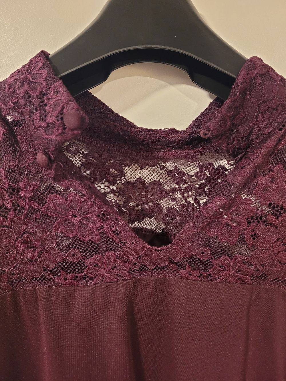 Eloquii Plum Lace Long Sleeve Top - Picture 3 of 3